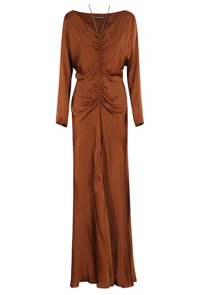 Alberta Ferretti Adjustable Drape Evening Dress With Side Slit