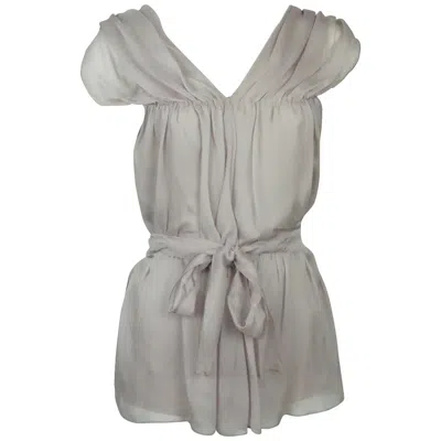 Pre-owned Alberta Ferretti Alberta Feretti Mauve Sleeveless Chiffon Top - 2 In Gray