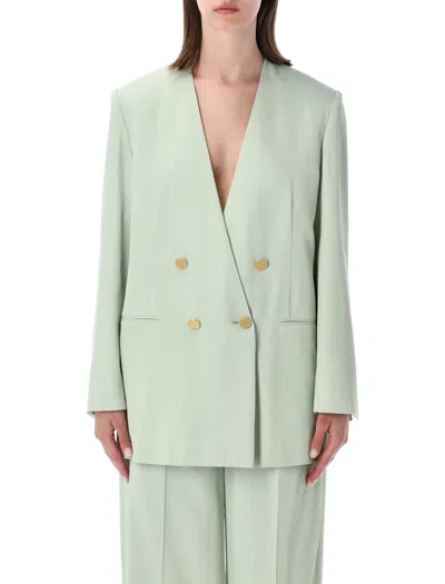 Alberta Ferretti Alberta Ferreti  Double-breasted Gold Button Blazer In Green