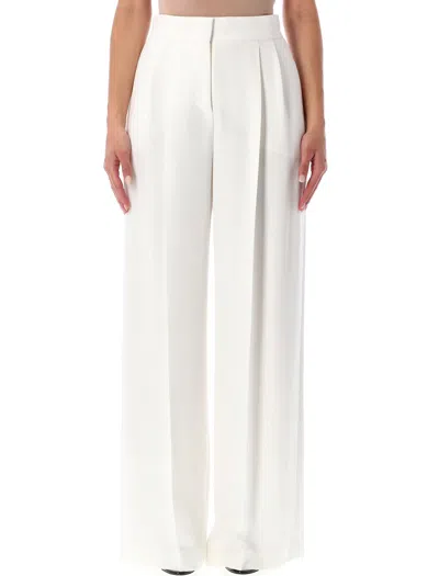 Alberta Ferretti Wide Leg Stretch Trousers In White