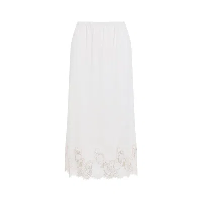 Alberta Ferretti Alberta Ferreti Avorio Velvet Pencil Skirt In White