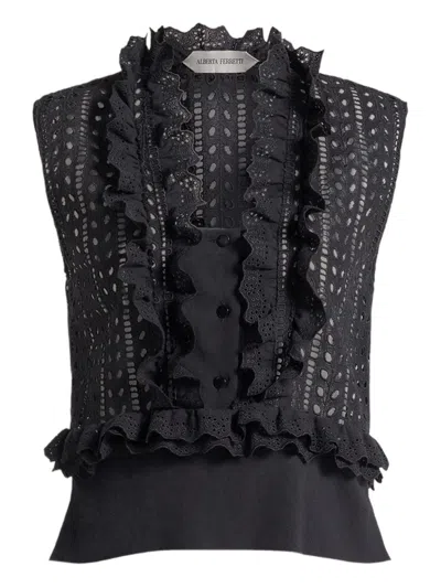 Alberta Ferretti Alberta Ferreti Black Polyester Cotton Top