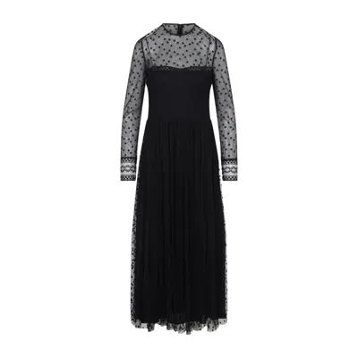 Alberta Ferretti Alberta Ferreti Black Tulle Dress In White