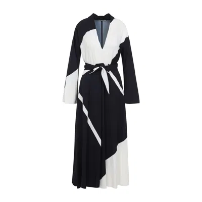 Alberta Ferretti Alberta Ferreti Black Twill Printed Dress
