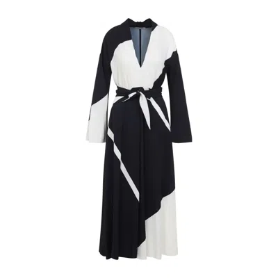Alberta Ferretti Alberta Ferreti Black Twill Printed Dress