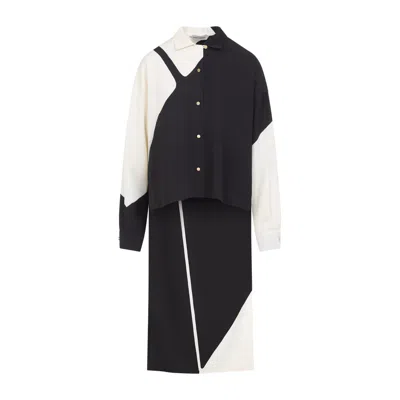 Alberta Ferretti Alberta Ferreti Black Twill Shirt In White