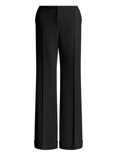 Alberta Ferretti Alberta Ferreti Black Viscose Acetate Pants In Blue
