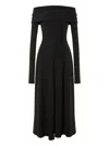 Alberta Ferretti Self-portrait Denim Midi Dress In Black