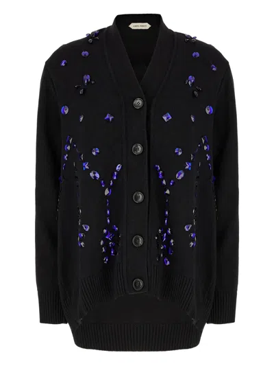 ALBERTA FERRETTI ALBERTA FERRETI BLACK WOOL BLEND CARDIGAN