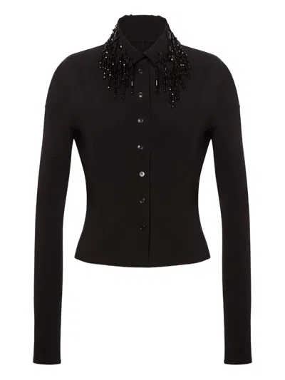 ALBERTA FERRETTI ALBERTA FERRETI BLACK WOOL BLEND SHIRT