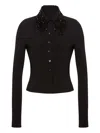 Alberta Ferretti Alberta Ferreti Black Wool Blend Shirt In Black