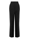 Alberta Ferretti High Waist Straight Leg Trousers With Side Pockets In Black