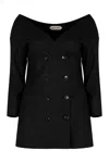 Alberta Ferretti Alberta Ferreti Double-breasted Virgin Wool Jacket In Multi