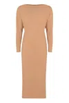 Alberta Ferretti Alberta Ferreti Elegant Long Dress In Soft Fabric In Orange