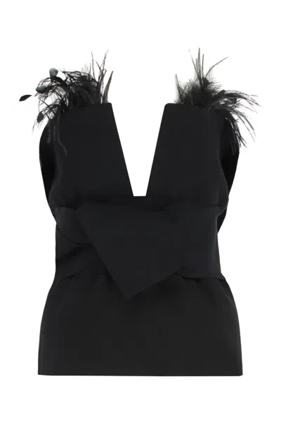 ALBERTA FERRETTI ALBERTA FERRETI ELEGANT TOP WITH FEATHERS