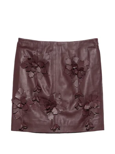 Alberta Ferretti Alberta Ferreti Faux Leather Mini Skirt In Brown