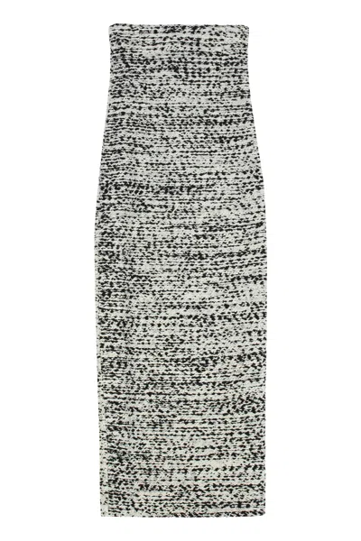 Alberta Ferretti Alberta Ferreti Gonna Midi In Bouclé Knit In Black