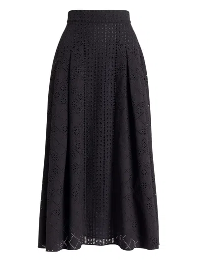 Alberta Ferretti Alberta Ferreti Graded Black Cotton Polyester Skirt