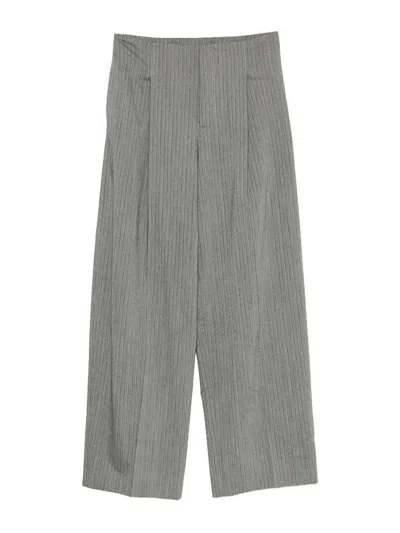 Alberta Ferretti Alberta Ferreti Grey Fabric Trousers In Gray