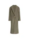 Alberta Ferretti Alberta Ferreti Grey Wool Silk Single Breasted Coat In Gray