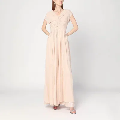 Alberta Ferretti Light Pink Dress In Silk Georgette Women In Neutral