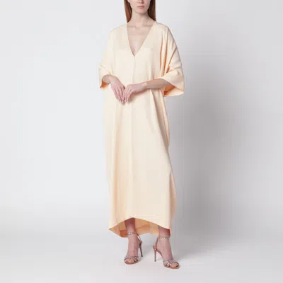 Alberta Ferretti Alberta Ferreti Long Pink Caftan Dress With Vneck In Neutral