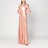 Alberta Ferretti Alberta Ferreti  Long Pink Dress In Shiny Satin In Pink