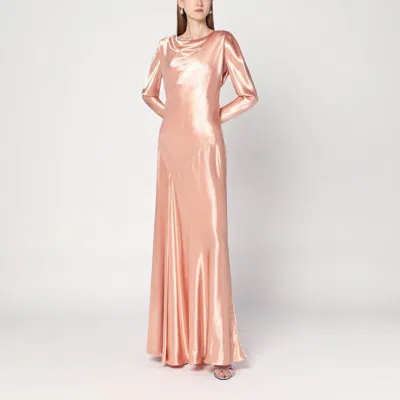Alberta Ferretti Alberta Ferreti  Long Pink Dress In Shiny Satin