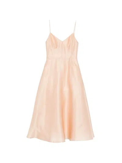 Alberta Ferretti Alberta Ferreti Nude Neutrals Silk Dress