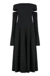 Alberta Ferretti Alberta Ferreti Off-the-shoulder Black Dress In Black