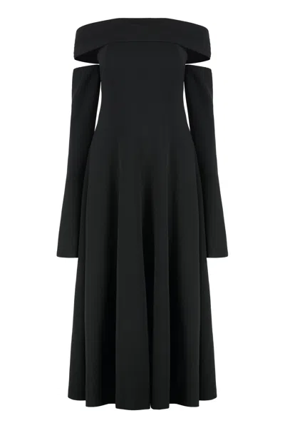 Alberta Ferretti Alberta Ferreti Off-the-shoulder Black Dress