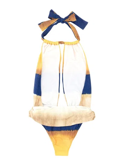 Alberta Ferretti Alberta Ferreti One Piece Swimsuit With Tie Dye Print In White