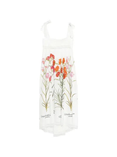 Alberta Ferretti Alberta Ferreti Printed Cotton Dress In White