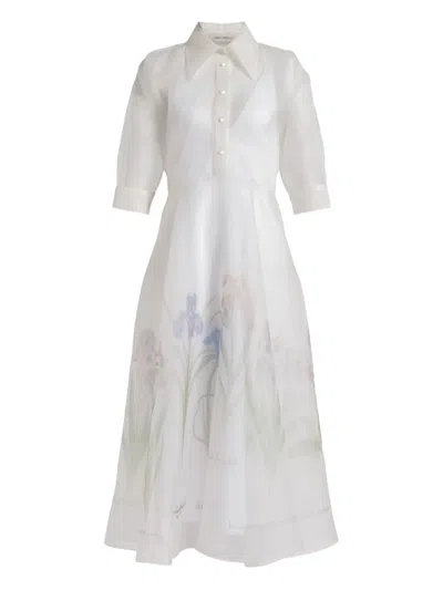 Alberta Ferretti Alberta Ferreti Printed Organdis Silk Dress In White