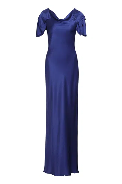 Alberta Ferretti Dolce & Gabbana Majolica-print Poplin Short Skirt In Blue