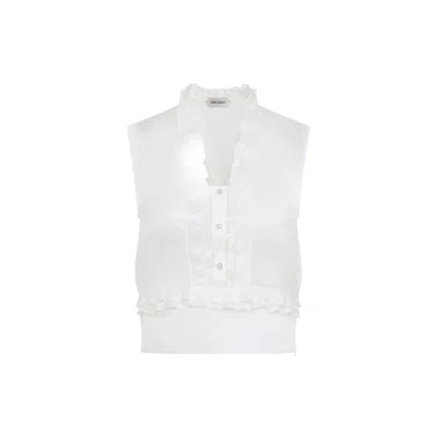 Alberta Ferretti Alberta Ferreti Triple Organza Top In White