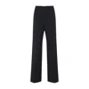Alberta Ferretti High-waisted Straight-leg Trousers With Pressed Crease In Black