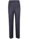 Alberta Ferretti Tailored Trousers With Front Pleats And Pockets In Blue