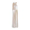 Alberta Ferretti One-shoulder Maxi Dress With Draped Sleeve In Pink