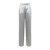 Alberta Ferretti High-waisted Silver Trousers With Tailored Fit In Gray