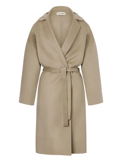 Alberta Ferretti Alberta Ferreti Wool Cashmere Long Jacket In Nude