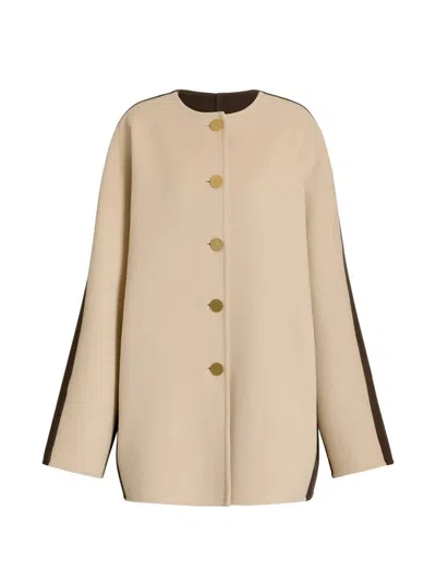 Alberta Ferretti Alberta Ferreti Yellow Orange Wool Cashmere Cape In Neutral
