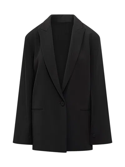 Alberta Ferretti Structured Tailored Jacket With Minimalist Design In Black