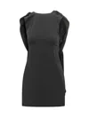 Alberta Ferretti Black Sleeveless Top With Drapery In Gray