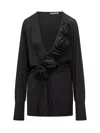 Alberta Ferretti Alberta Ferreti Sweater In Merino Wool With Floral Embroidery In Black