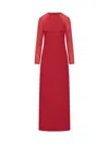 Alberta Ferretti Red Dress With Sheer Sleeves In Red