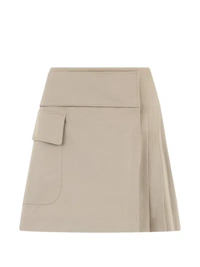 Alberta Ferretti A-line Mini Skirt In Brown