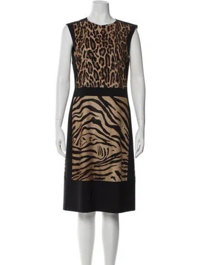 Pre-owned Alberta Ferretti Animal Print Knee-length Dress In Multi