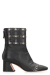 Alberta Ferretti Ankle Boot In Black Leather In Black