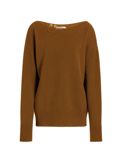 Alberta Ferretti Appliqué Knitted Sweater In Brown